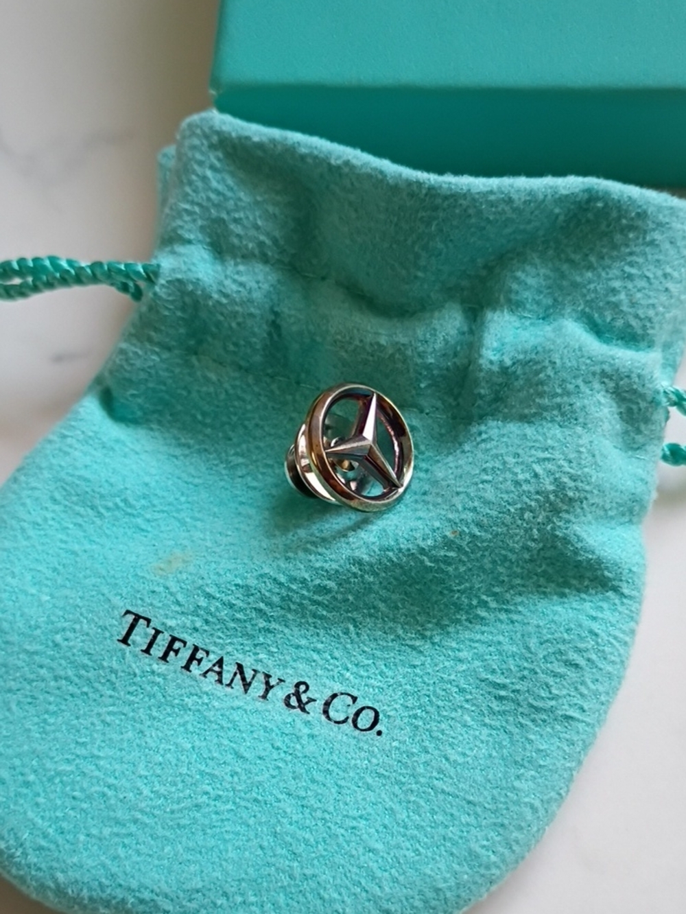 Tiffany & Co. Silver Mercedes Benz Tie/Lapel Pin
